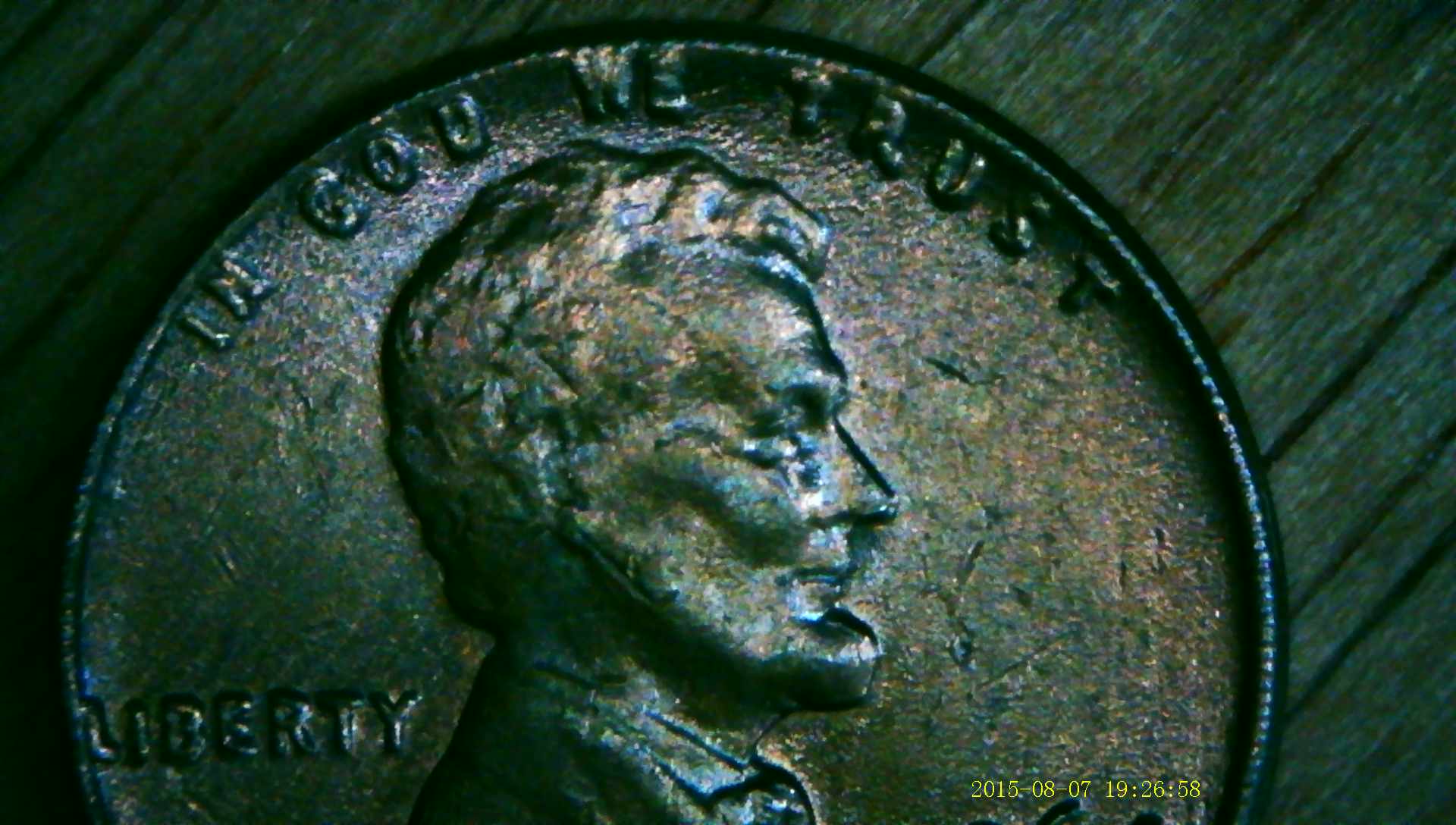 Very-Odd-Color-Penny-1964-D-Looks-Sandblasted